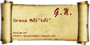 Grexa Máté névjegykártya